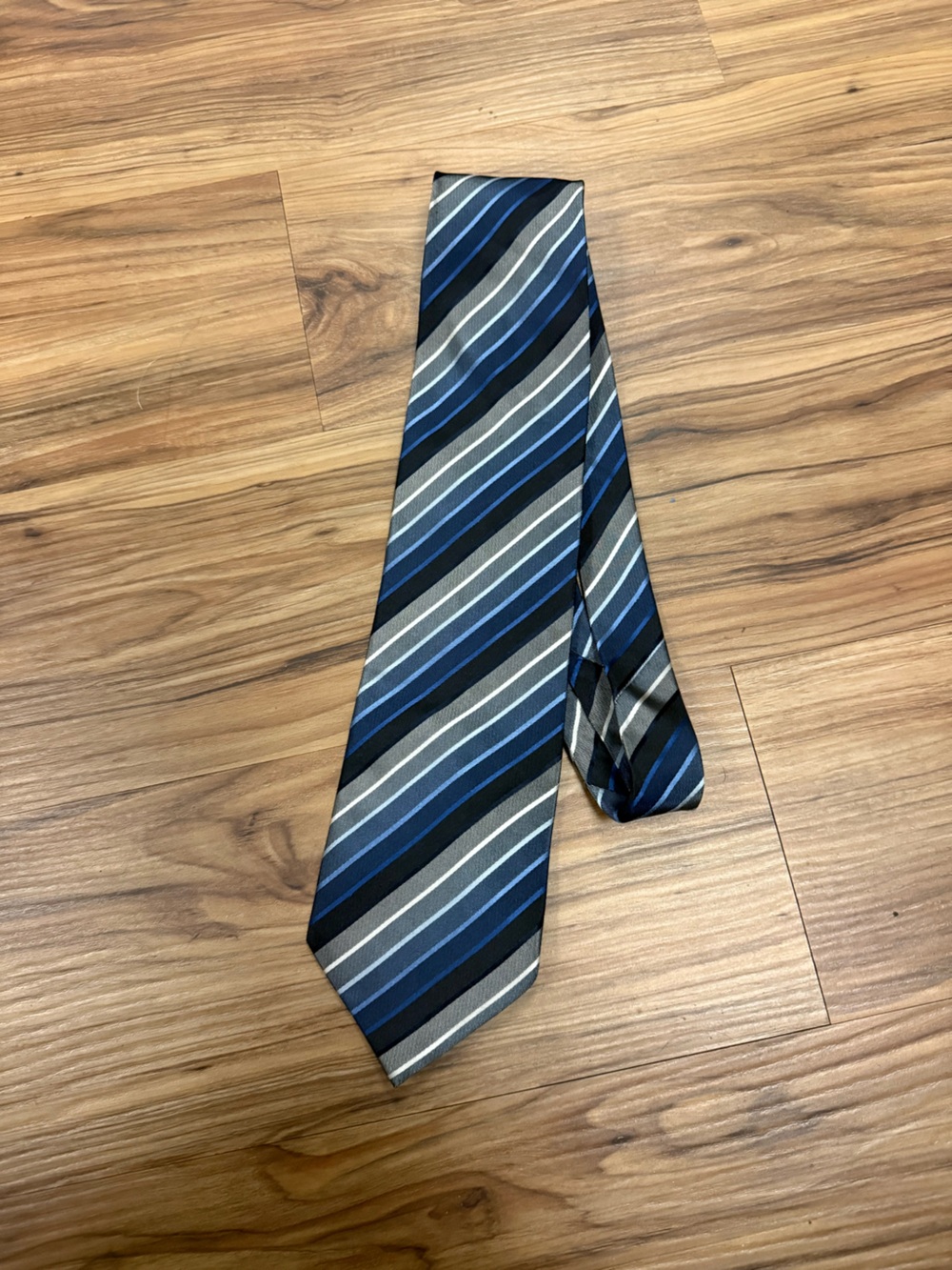 Striped Blue and Gray Men's Tie